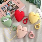 Wholesale Cute Design Cartoon Silicone Cover Skin for Airpod (1 / 2) Charging Case (Green Heart)